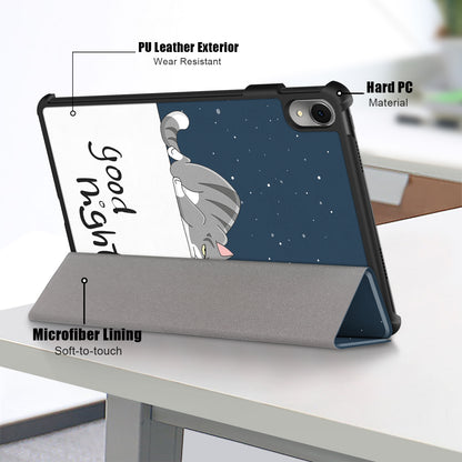 For Huawei MatePad 11 (2023) Tri-fold Stand Tablet Case Pattern Printing PU Leather Cover with Auto Wake / Sleep