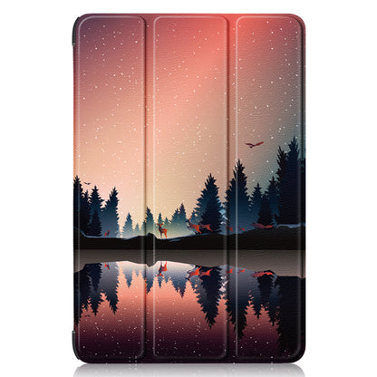 For Huawei MatePad 11 (2023) Tri-fold Stand Tablet Case Pattern Printing PU Leather Cover with Auto Wake / Sleep