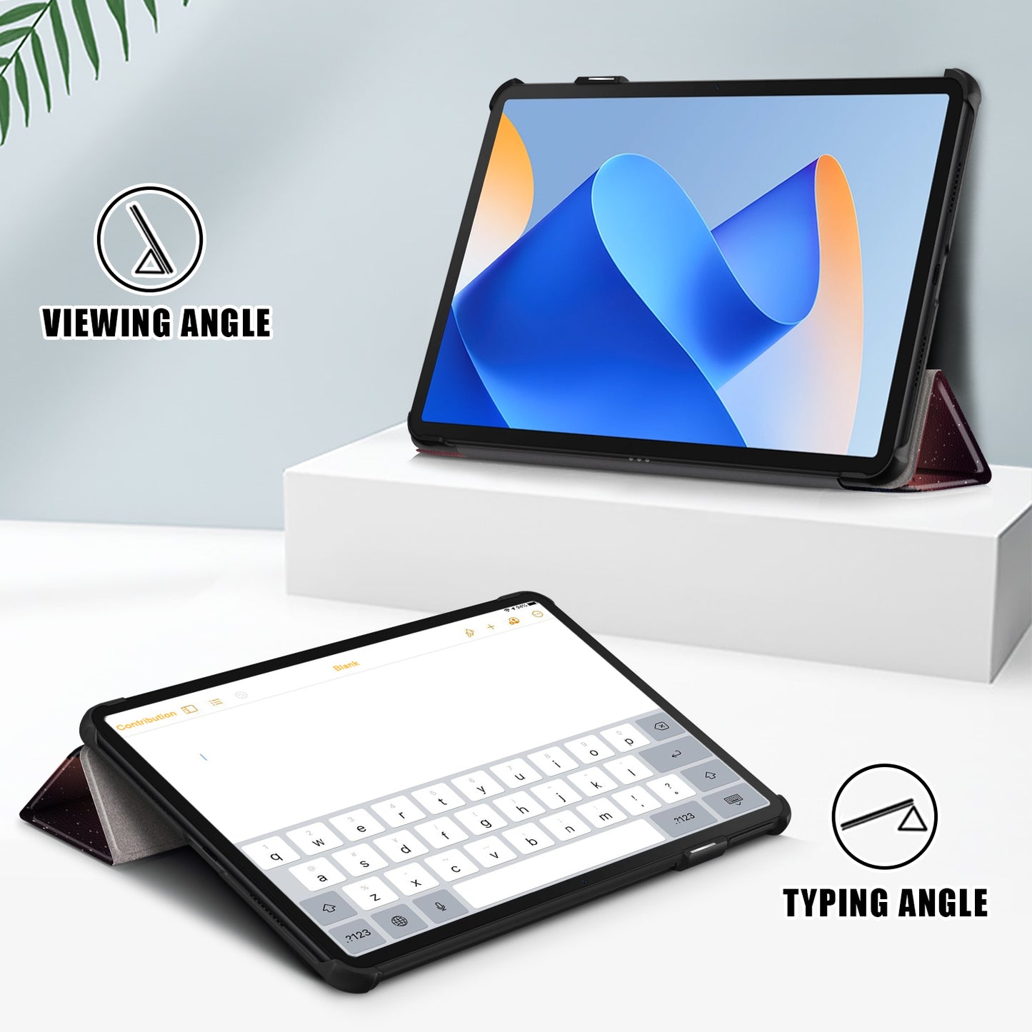 For Huawei MatePad 11 (2023) Tri-fold Stand Tablet Case Pattern Printing PU Leather Cover with Auto Wake / Sleep