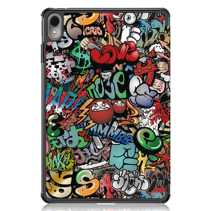 For Huawei MatePad 11 (2023) Tri-fold Stand Tablet Case Pattern Printing PU Leather Cover with Auto Wake / Sleep