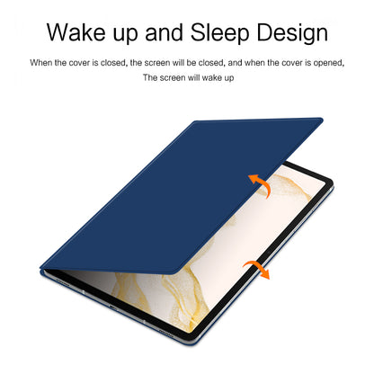 For Samsung Galaxy Tab S8 Magnetic Attachment Tablet Case PU Leather+PC Stand Cover with Auto Sleep / Wake
