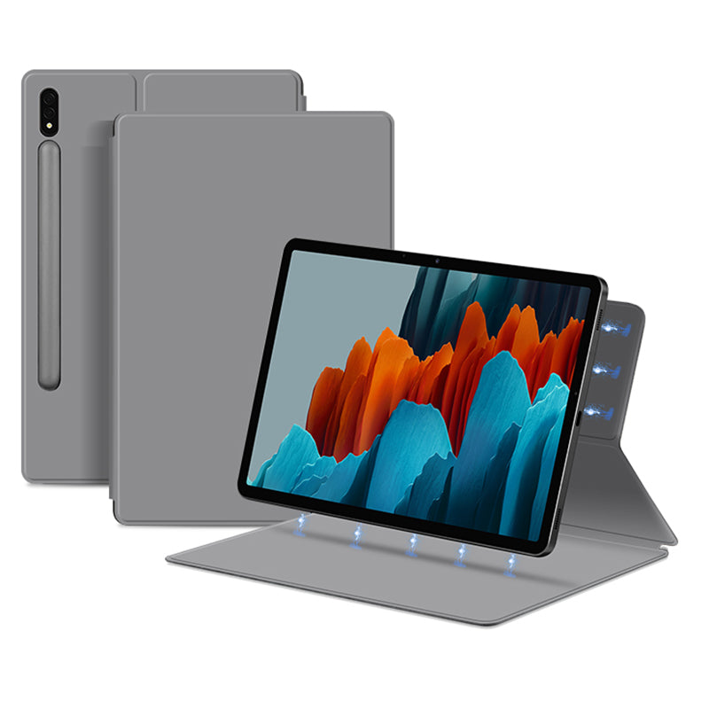 For Samsung Galaxy Tab S7 PU Leather Magnetic Tablet Case Stand Auto Sleep / Wake Cover