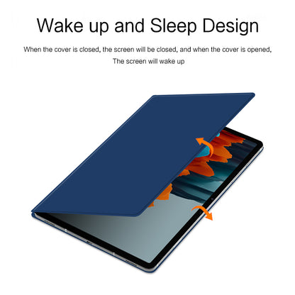 For Samsung Galaxy Tab S7 PU Leather Magnetic Tablet Case Stand Auto Sleep / Wake Cover