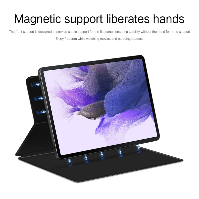 For Samsung Galaxy Tab S7 FE Full Body Smart Cover PU Leather Stand Magnetic Tablet Case