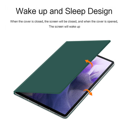 For Samsung Galaxy Tab S7 FE Full Body Smart Cover PU Leather Stand Magnetic Tablet Case