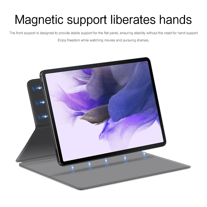 For Samsung Galaxy Tab S7 FE Full Body Smart Cover PU Leather Stand Magnetic Tablet Case
