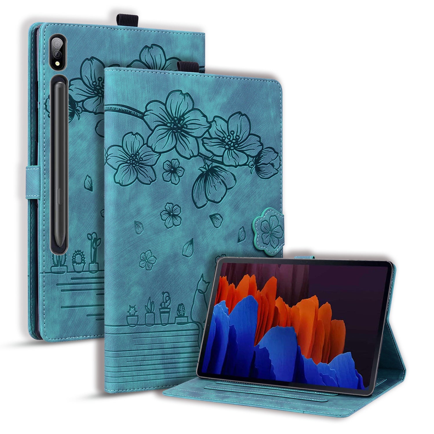 Tablet Case for Samsung Galaxy Tab S8 / S7 SM-T870 SM-T875 SM-T876B (LTE / 5G) Card Holder Stand PU Leather Cover
