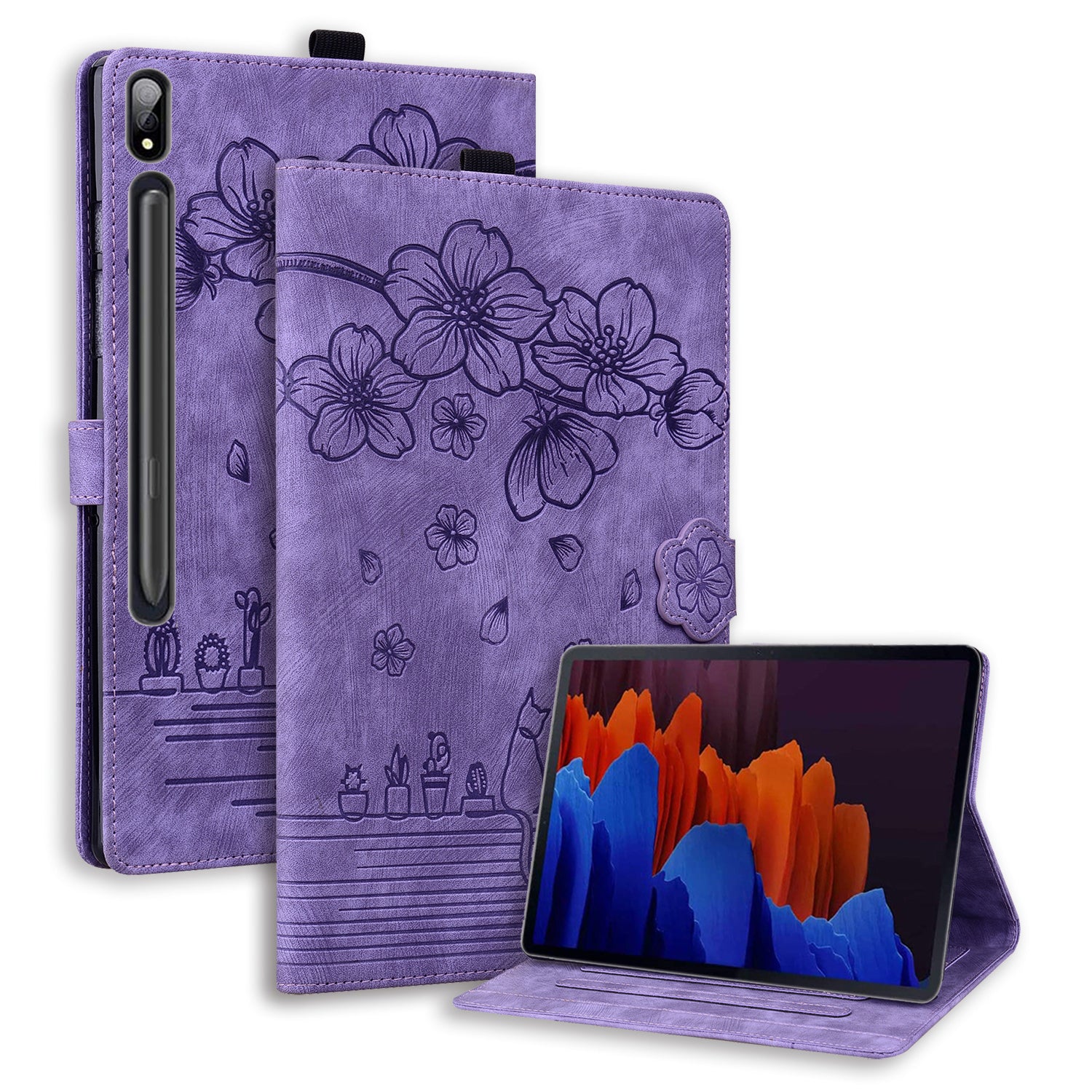 Tablet Case for Samsung Galaxy Tab S8 / S7 SM-T870 SM-T875 SM-T876B (LTE / 5G) Card Holder Stand PU Leather Cover