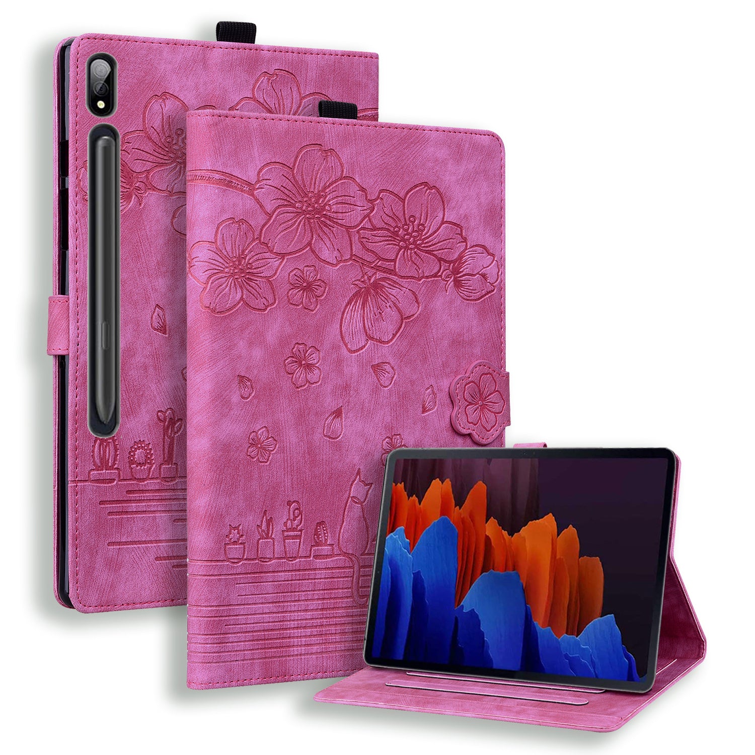 Tablet Case for Samsung Galaxy Tab S8 / S7 SM-T870 SM-T875 SM-T876B (LTE / 5G) Card Holder Stand PU Leather Cover