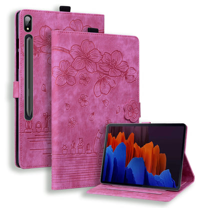 Tablet Case for Samsung Galaxy Tab S8 / S7 SM-T870 SM-T875 SM-T876B (LTE / 5G) Card Holder Stand PU Leather Cover