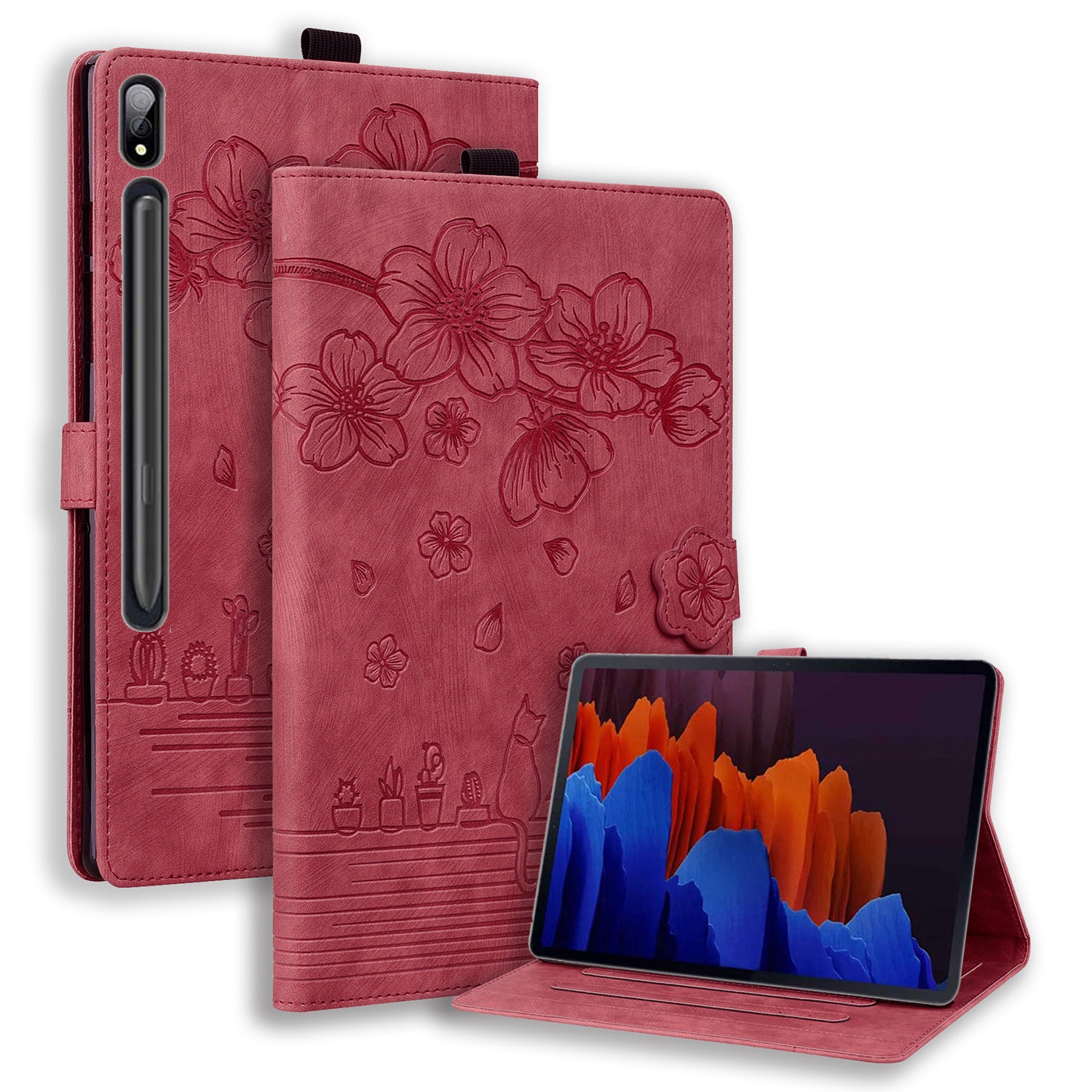 Tablet Case for Samsung Galaxy Tab S8 / S7 SM-T870 SM-T875 SM-T876B (LTE / 5G) Card Holder Stand PU Leather Cover