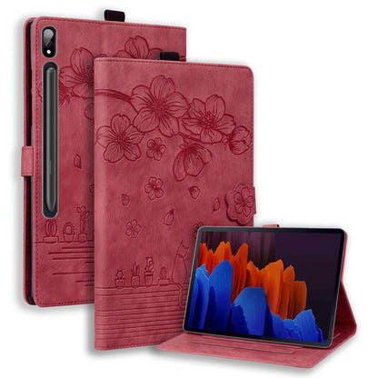 Tablet Case for Samsung Galaxy Tab S8 / S7 SM-T870 SM-T875 SM-T876B (LTE / 5G) Card Holder Stand PU Leather Cover