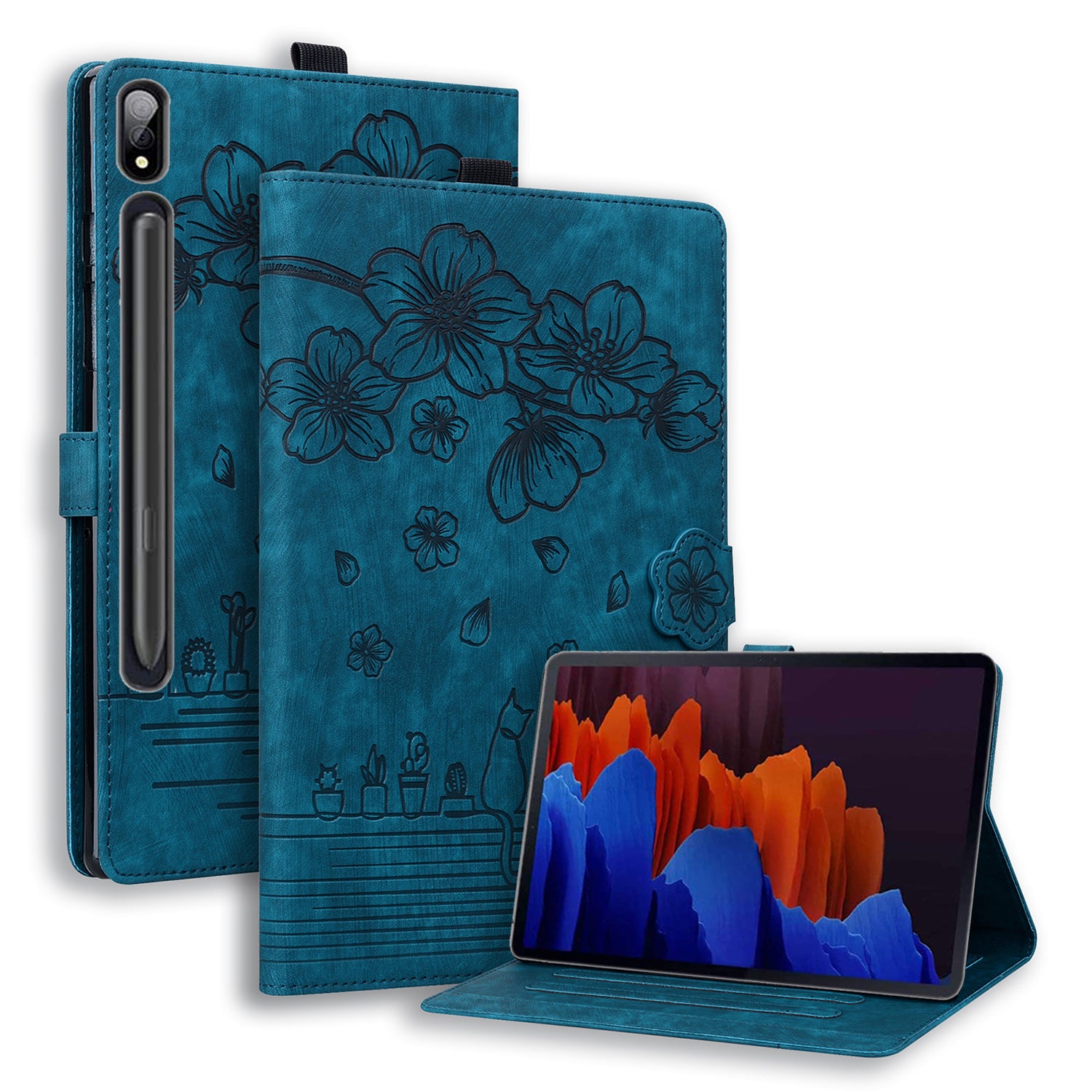 Tablet Case for Samsung Galaxy Tab S8 / S7 SM-T870 SM-T875 SM-T876B (LTE / 5G) Card Holder Stand PU Leather Cover