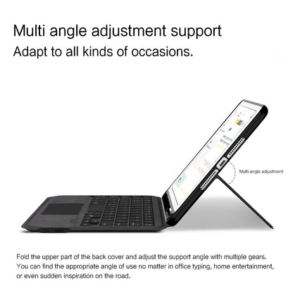 For iPad mini 4 / mini (2019) 7.9 inch Backlight Touchpad Keyboard Integrated Genuine Cow Leather Stand Tablet Case
