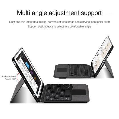 For iPad mini 4 / mini (2019) 7.9 inch Backlight Touchpad Keyboard Integrated Genuine Cow Leather Stand Tablet Case
