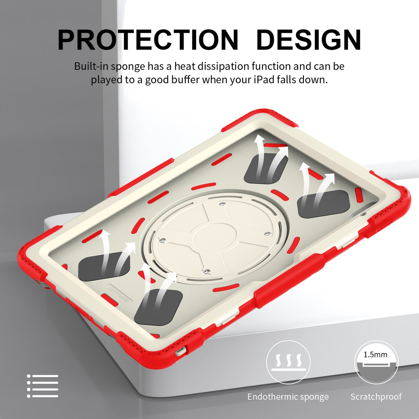 For iPad 10.9 (2022) Hand Strap Kickstand Tablet Case PC+Silicone Dual Layer Protective Cover with Shoulder Strap