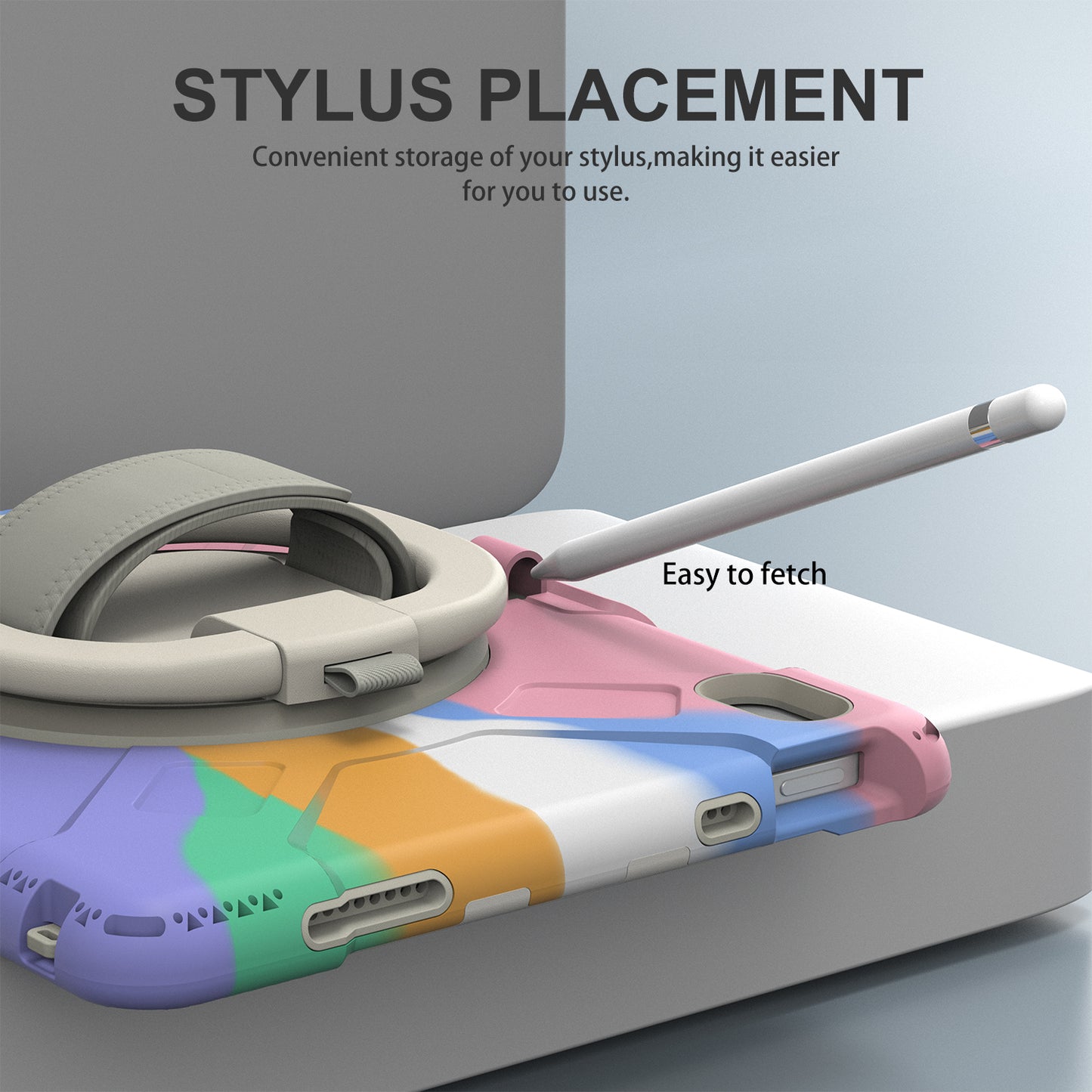 For iPad 10.9 (2022) Hand Strap Kickstand Tablet Case PC+Silicone Dual Layer Protective Cover with Shoulder Strap