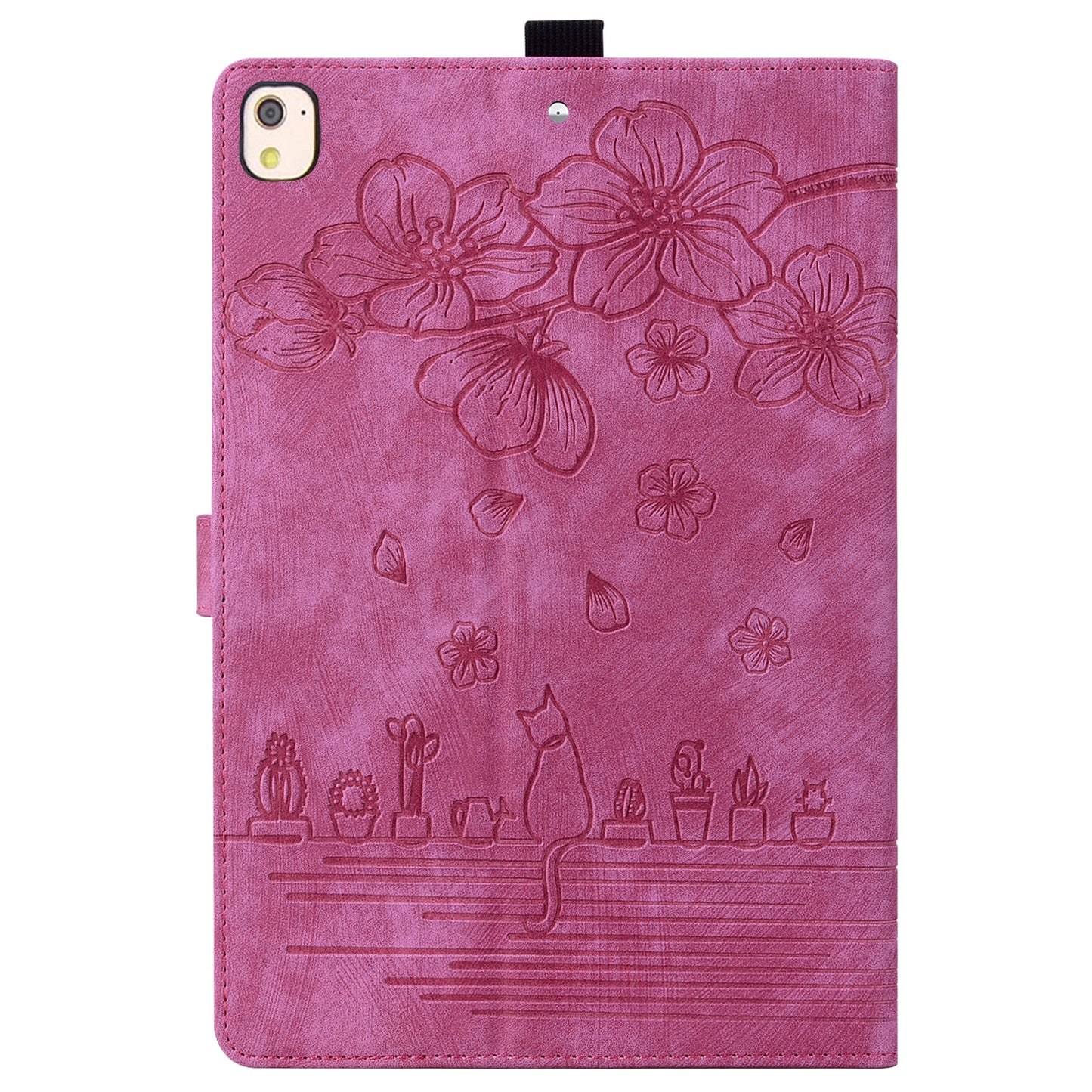 For iPad 10.2 (2021) / (2019) / (2020) / iPad Air 10.5 inch (2019) / iPad Pro 10.5-inch (2017) Leather Cover Flower Cat Imprinted Tablet Case