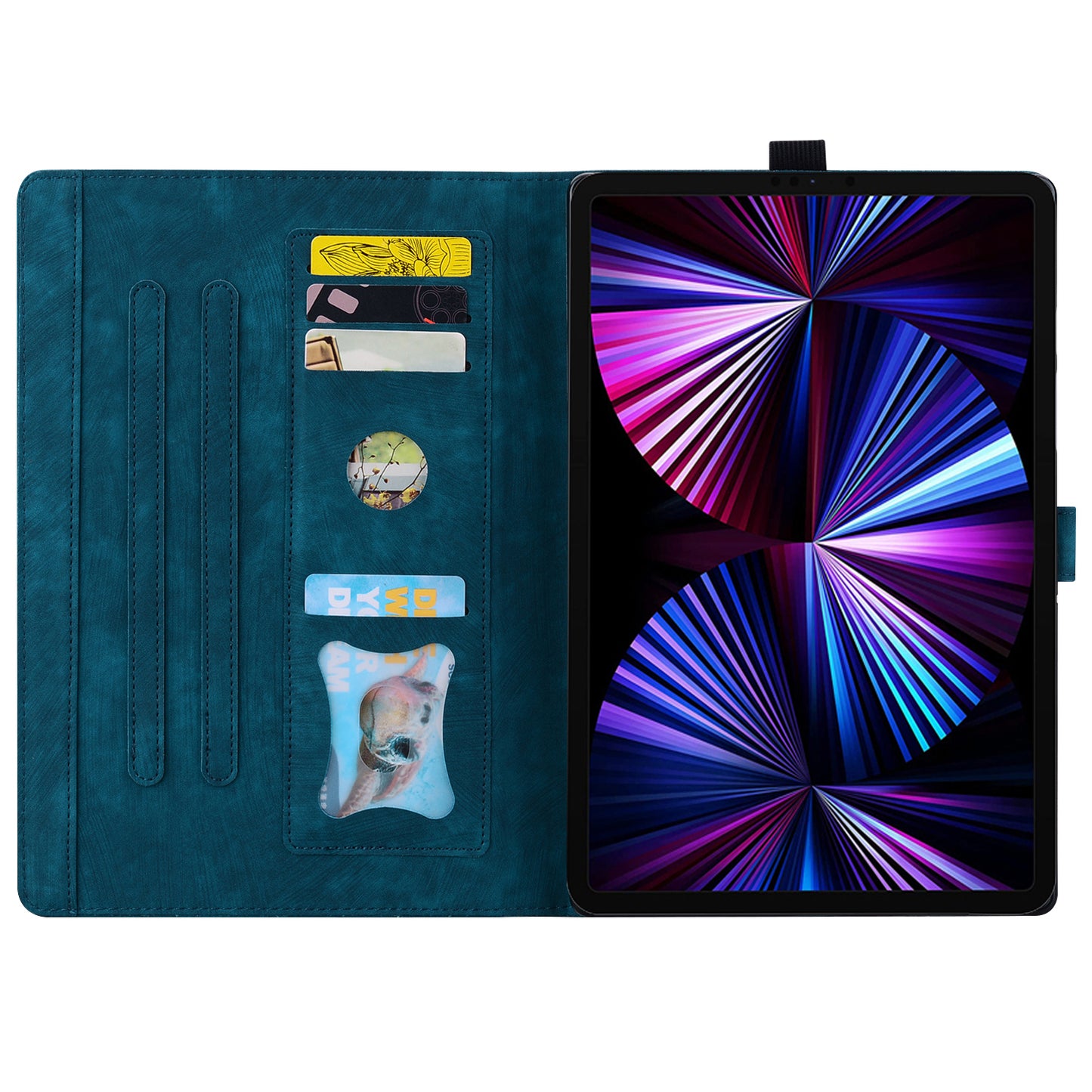 For iPad 10.2 (2021) / (2019) / (2020) / iPad Air 10.5 inch (2019) / iPad Pro 10.5-inch (2017) Leather Cover Flower Cat Imprinted Tablet Case