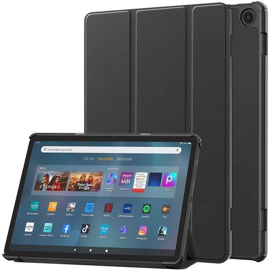 For Amazon Fire Max 11 PU Leather Tablet Case Tr-fold Stand Cover with Auto Sleep / Wake