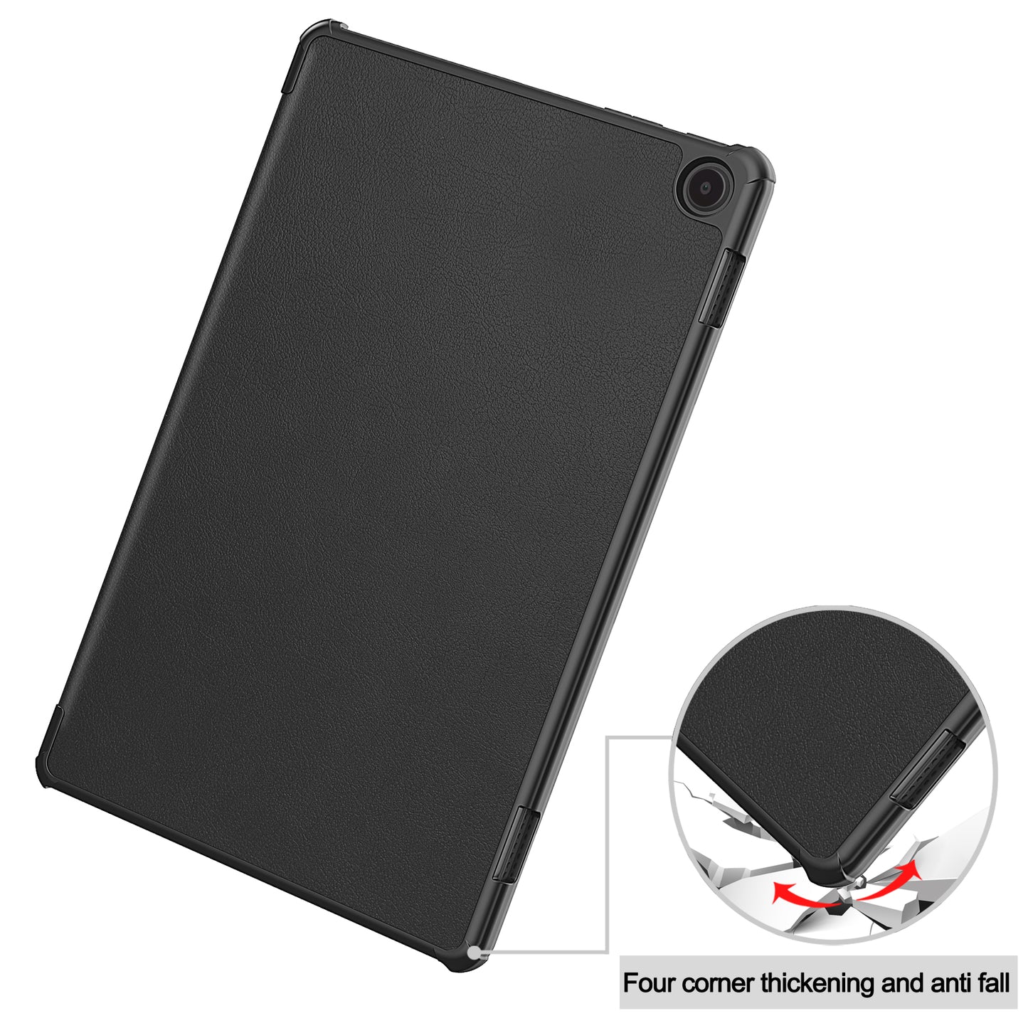 For Amazon Fire Max 11 PU Leather Tablet Case Tr-fold Stand Cover with Auto Sleep / Wake