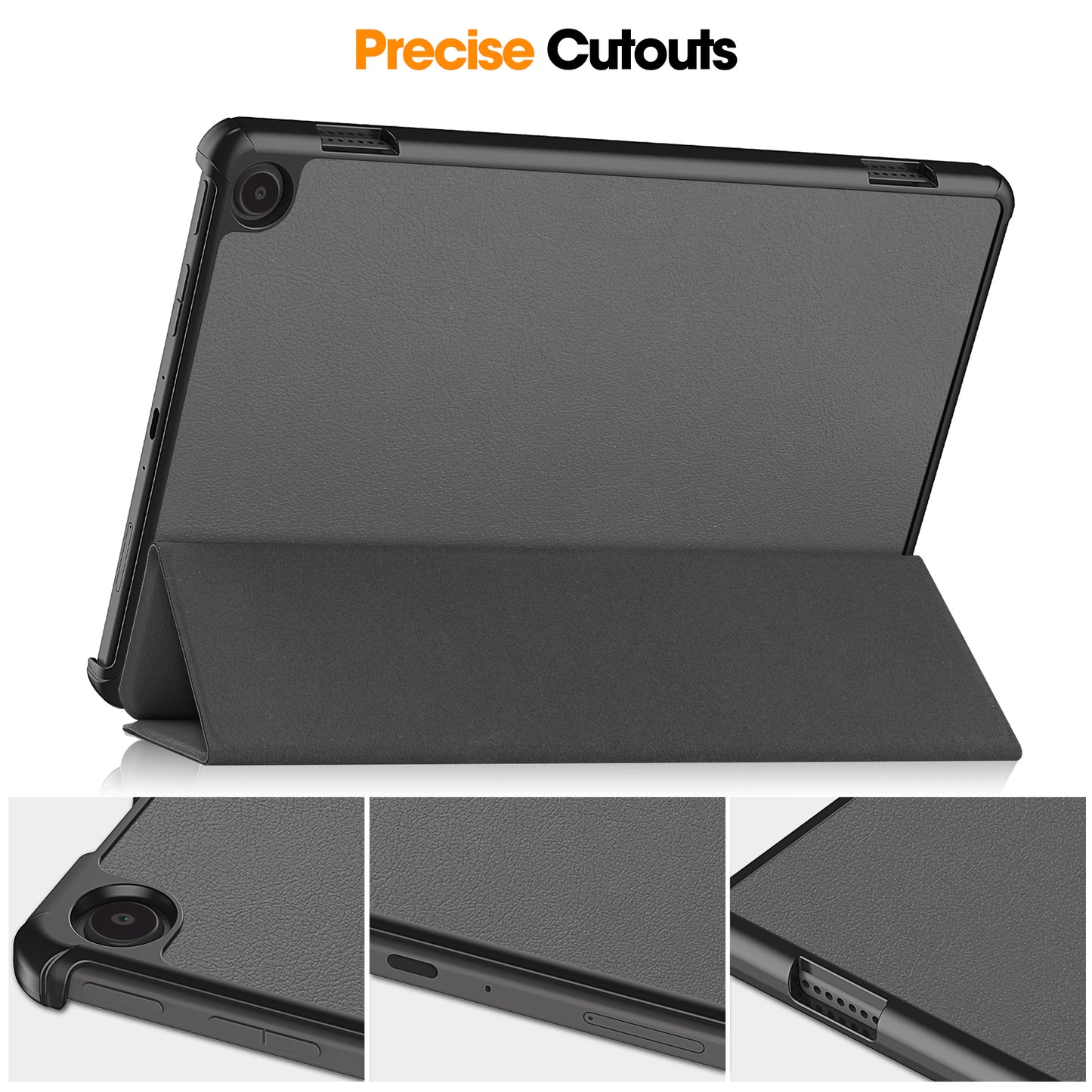 For Amazon Fire Max 11 PU Leather Tablet Case Tr-fold Stand Cover with Auto Sleep / Wake