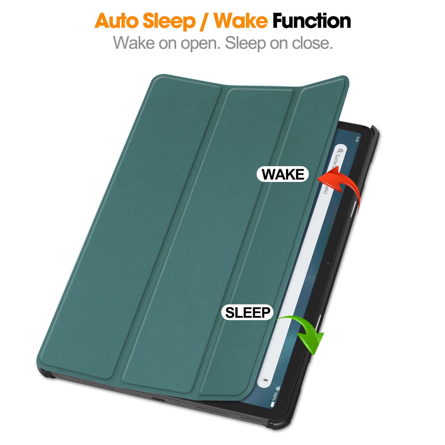 For Amazon Fire Max 11 PU Leather Tablet Case Tr-fold Stand Cover with Auto Sleep / Wake