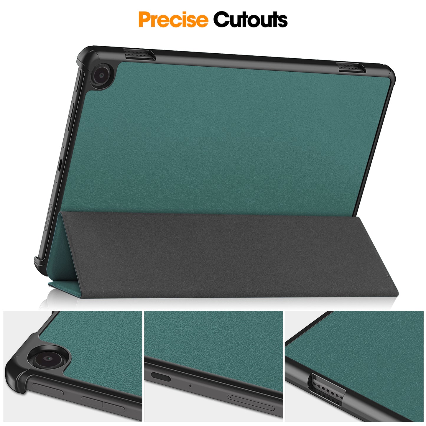 For Amazon Fire Max 11 PU Leather Tablet Case Tr-fold Stand Cover with Auto Sleep / Wake