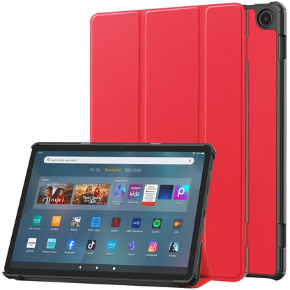For Amazon Fire Max 11 PU Leather Tablet Case Tr-fold Stand Cover with Auto Sleep / Wake