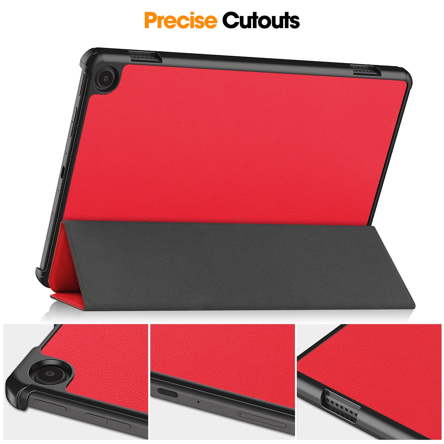 For Amazon Fire Max 11 PU Leather Tablet Case Tr-fold Stand Cover with Auto Sleep / Wake