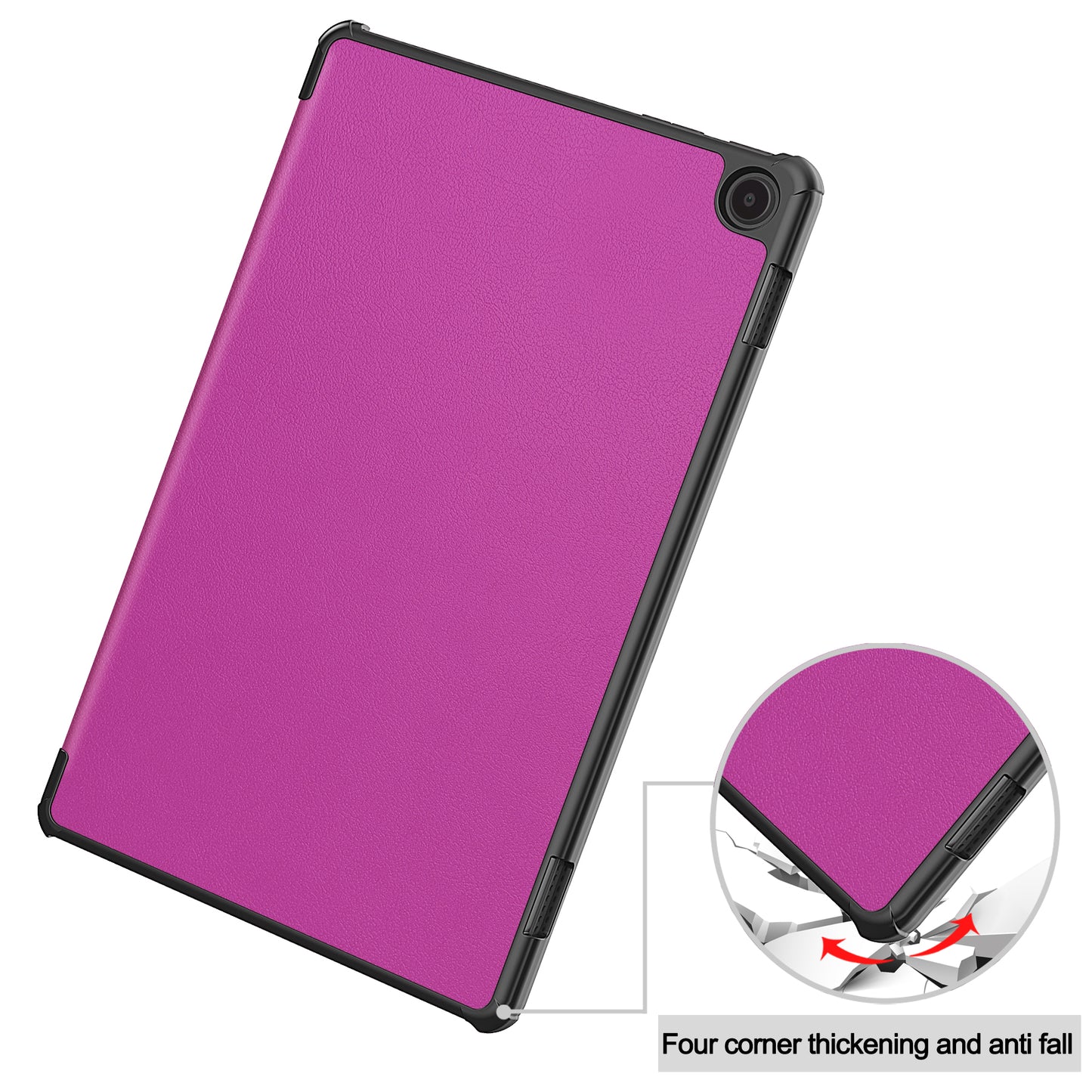 For Amazon Fire Max 11 PU Leather Tablet Case Tr-fold Stand Cover with Auto Sleep / Wake