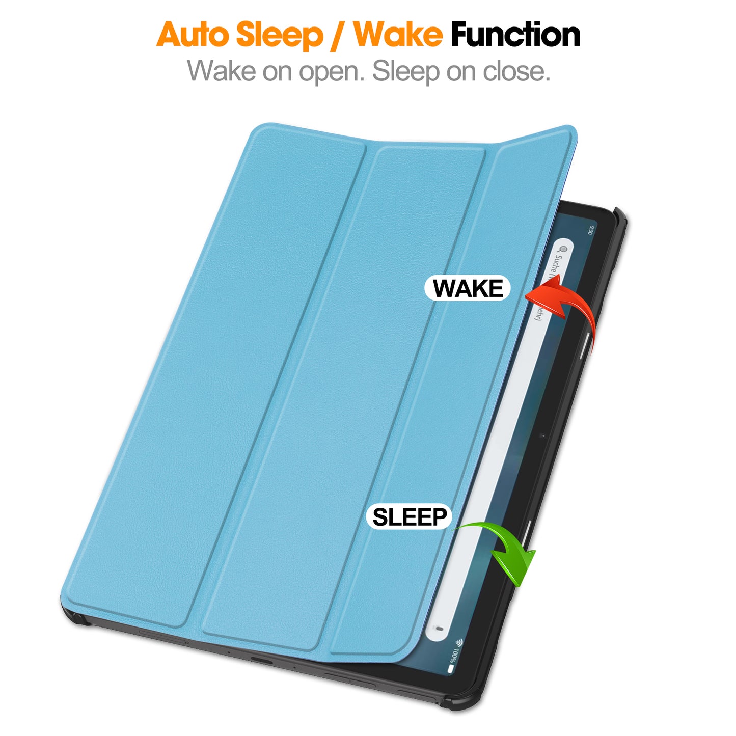 For Amazon Fire Max 11 PU Leather Tablet Case Tr-fold Stand Cover with Auto Sleep / Wake