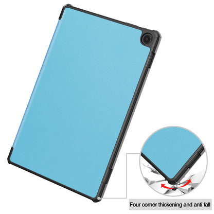 For Amazon Fire Max 11 PU Leather Tablet Case Tr-fold Stand Cover with Auto Sleep / Wake