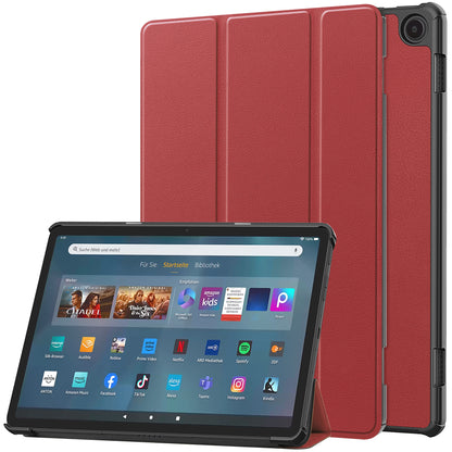 For Amazon Fire Max 11 PU Leather Tablet Case Tr-fold Stand Cover with Auto Sleep / Wake
