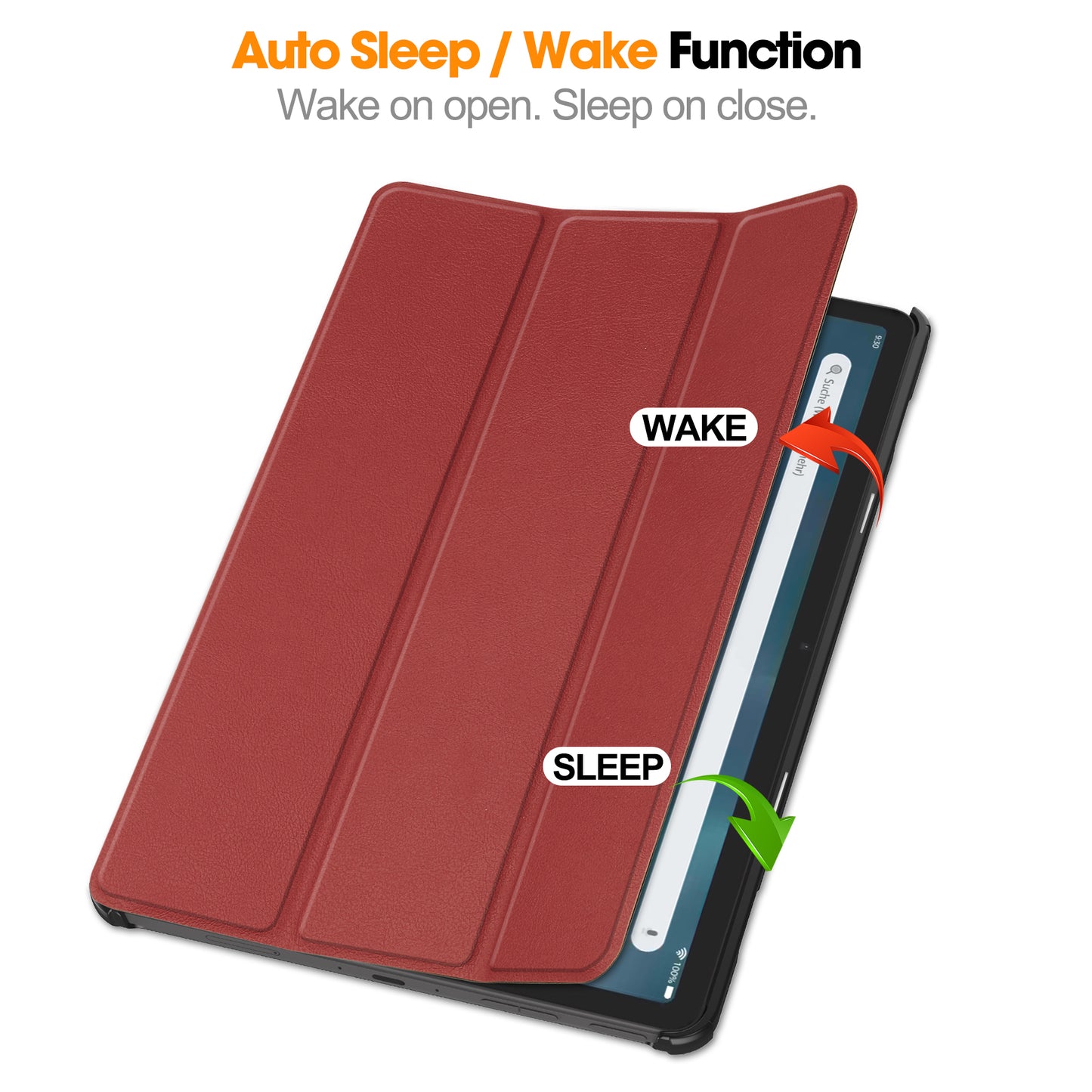 For Amazon Fire Max 11 PU Leather Tablet Case Tr-fold Stand Cover with Auto Sleep / Wake