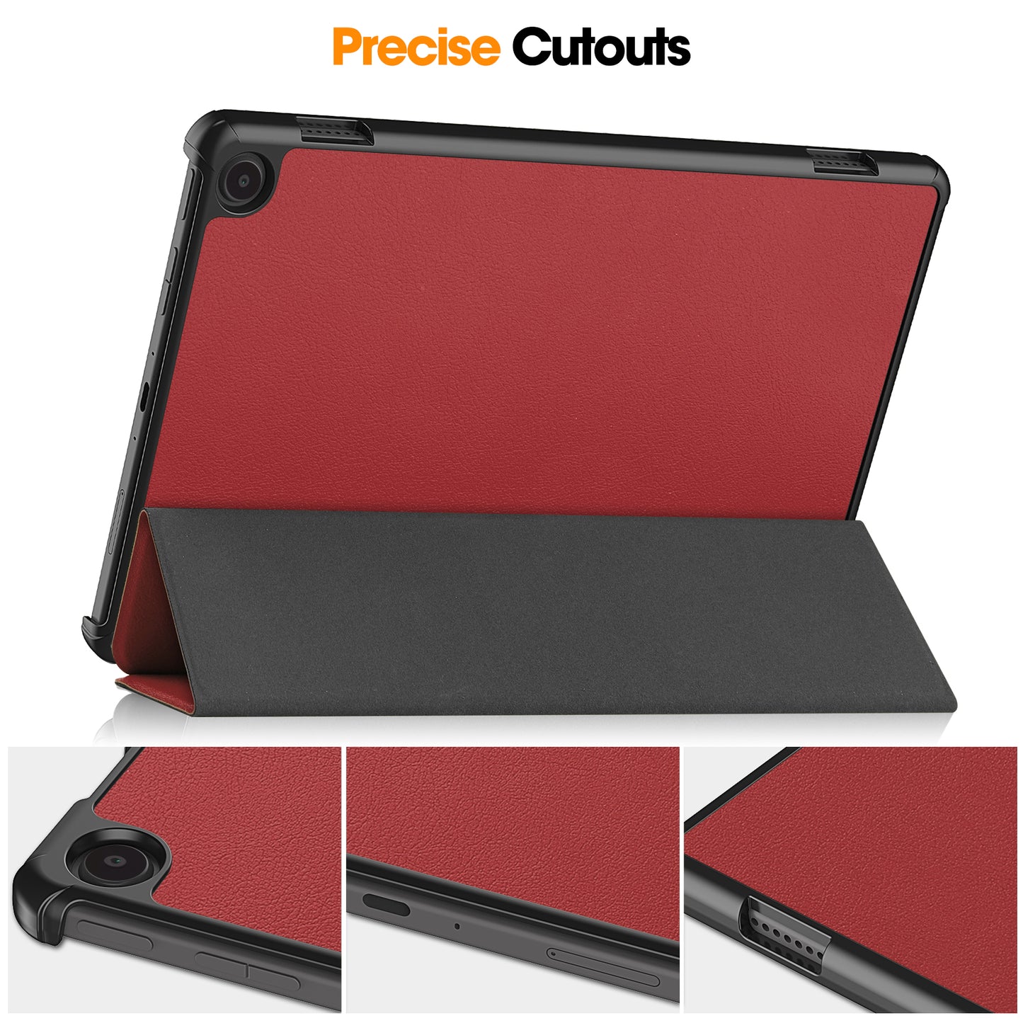 For Amazon Fire Max 11 PU Leather Tablet Case Tr-fold Stand Cover with Auto Sleep / Wake