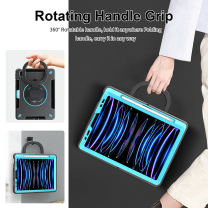 Tablet Case for iPad Air (2020) / (2022) / iPad Pro 11 (2018) / (2020) / (2021) / (2022) , PC+TPU Hand Strap Kickstand Cover with PET Screen Protector / Pen Slot