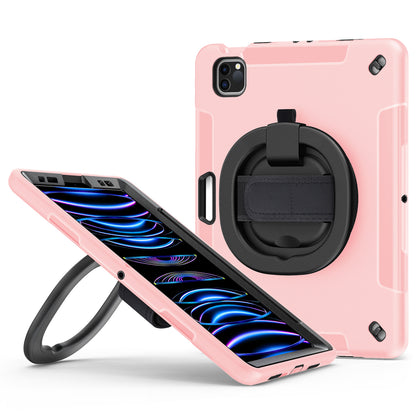 Tablet Case for iPad Air (2020) / (2022) / iPad Pro 11 (2018) / (2020) / (2021) / (2022) , PC+TPU Hand Strap Kickstand Cover with PET Screen Protector / Pen Slot
