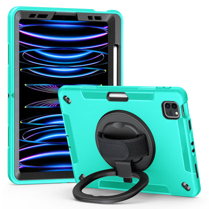 Tablet Case for iPad Air (2020) / (2022) / iPad Pro 11 (2018) / (2020) / (2021) / (2022) , PC+TPU Hand Strap Kickstand Cover with PET Screen Protector / Pen Slot