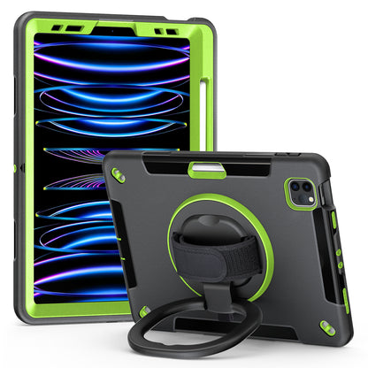 Tablet Case for iPad Air (2020) / (2022) / iPad Pro 11 (2018) / (2020) / (2021) / (2022) , PC+TPU Hand Strap Kickstand Cover with PET Screen Protector / Pen Slot