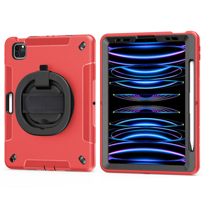 Tablet Case for iPad Air (2020) / (2022) / iPad Pro 11 (2018) / (2020) / (2021) / (2022) , PC+TPU Hand Strap Kickstand Cover with PET Screen Protector / Pen Slot