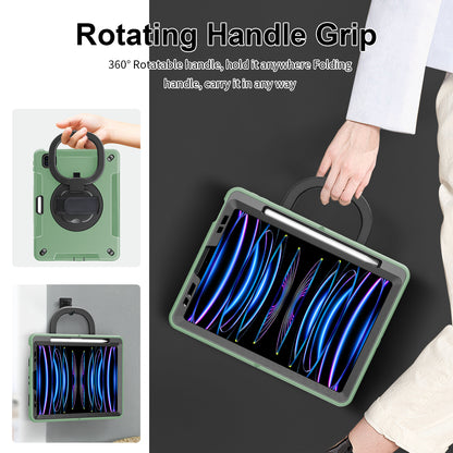 Tablet Case for iPad Air (2020) / (2022) / iPad Pro 11 (2018) / (2020) / (2021) / (2022) , PC+TPU Hand Strap Kickstand Cover with PET Screen Protector / Pen Slot
