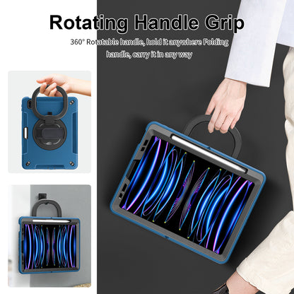 Tablet Case for iPad Air (2020) / (2022) / iPad Pro 11 (2018) / (2020) / (2021) / (2022) , PC+TPU Hand Strap Kickstand Cover with PET Screen Protector / Pen Slot