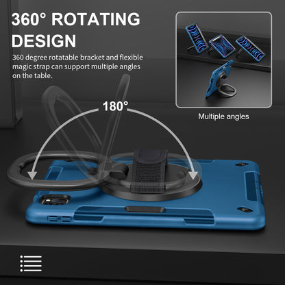 Tablet Case for iPad Air (2020) / (2022) / iPad Pro 11 (2018) / (2020) / (2021) / (2022) , PC+TPU Hand Strap Kickstand Cover with PET Screen Protector / Pen Slot