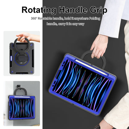 Tablet Case for iPad Air (2020) / (2022) / iPad Pro 11 (2018) / (2020) / (2021) / (2022) , PC+TPU Hand Strap Kickstand Cover with PET Screen Protector / Pen Slot