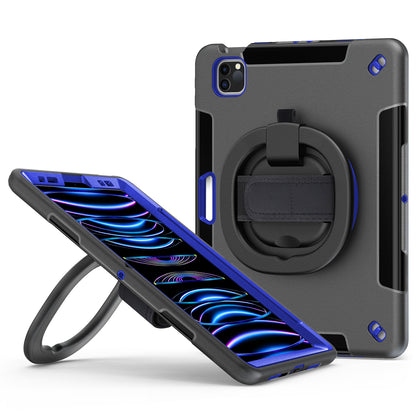 Tablet Case for iPad Air (2020) / (2022) / iPad Pro 11 (2018) / (2020) / (2021) / (2022) , PC+TPU Hand Strap Kickstand Cover with PET Screen Protector / Pen Slot