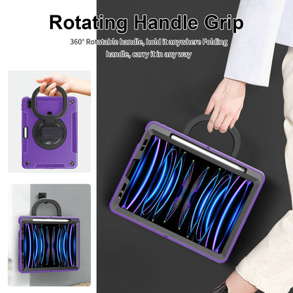 Tablet Case for iPad Air (2020) / (2022) / iPad Pro 11 (2018) / (2020) / (2021) / (2022) , PC+TPU Hand Strap Kickstand Cover with PET Screen Protector / Pen Slot
