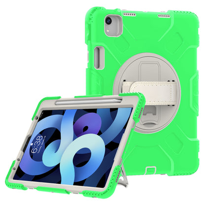 For iPad Pro 11-inch (2018) / (2020) / (2021) / (2022) / Air (2020) / (2022) Silicone + PC Case Kickstand Tablet Cover with Shoulder Strap