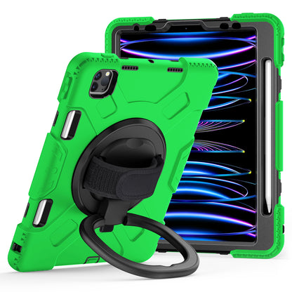 For iPad Pro 11-inch (2018) / (2020) / (2021) / (2022) / Air (2020) / (2022) Kickstand PC+TPU Tablet Case with Shoulder Strap