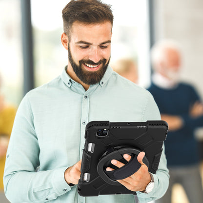 For iPad Pro 11-inch (2018) / (2020) / (2021) / (2022) / Air (2020) / (2022) Kickstand PC+TPU Tablet Case with Shoulder Strap